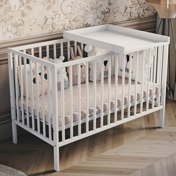 Klasická postieľka s prebaľovacím pultom 120x60 cm – jednoduchá konštrukcia