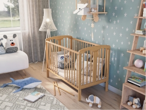 Łóżeczko do 3 roku życia - Sofia drewniana w naturalnym kolorze