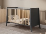 Posteľ Cosmo 60x120 cm Antracit s prírodným drevom – štýlová a masívna