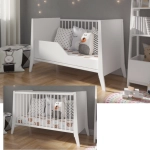 Postieľka COSMO 120x60 biela • detská posteľ (sofa) • 3 úrovne • zábrana • vyberateľné priečky